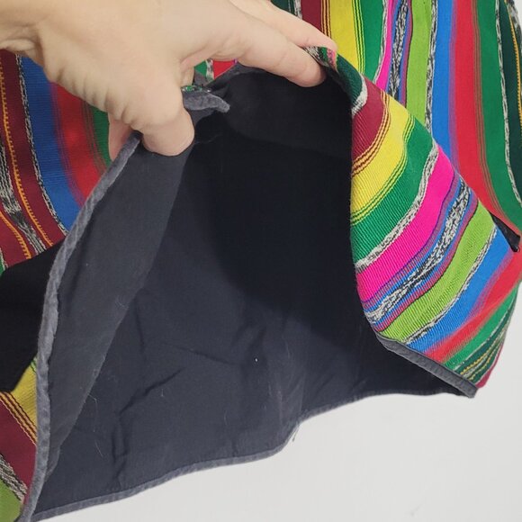 Tipicos Vintage Bohemian Multicolored Striped Button Front Vest Cotton Blend - Picture 4 of 9